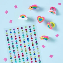 176ct Party Favor Gem Earrings - Spritz™: Multicolor Sticker Earrings For Kids, Princess Theme, Ages 3+