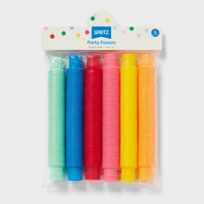 6ct Stretchy Tube Party Favors - Spritz™: Pop Tubes, Dollar Section, Party Favor Toys For Kids, Multi-Colored 2 6ct Stretchy Tube Party Favors - Spritz™: Pop Tubes, Dollar Section, Party Favor Toys For Kids, Multi-Colored - Image 2