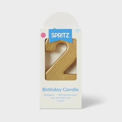 Number 2 Gold Candle - Spritz™ 2 Number 2 Gold Candle - Spritz™ - Image 2
