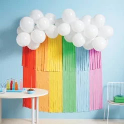 30ct Balloon Garland DĆ©cor Kit With Rainbow Tiered Backdrop - Spritzā¢