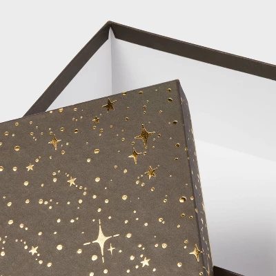 Gold/Black Stars Square Gift Box - Spritz™: Polka Dots, Classic Patterns, 10"x10"x4", All Occasions, Paper 2 Gold/Black Stars Square Gift Box - Spritz™: Polka Dots, Classic Patterns, 10"x10"x4", All Occasions, Paper - Image 2