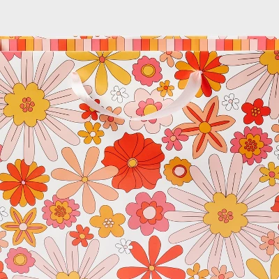 Medium Gift Bag - Spritz™: Multicolored Floral Botanical Wedding Gift Bag, Medium Size, 10"x12.75"x5" 2 Medium Gift Bag - Spritz™: Multicolored Floral Botanical Wedding Gift Bag, Medium Size, 10"x12.75"x5" - Image 2