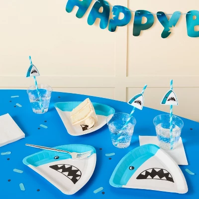 20ct Shark Paper Straws - Spritz™ 1 20ct Shark Paper Straws - Spritz™