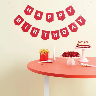 Red "Happy Birthday" Banner - Spritz™ 1 Red "Happy Birthday" Banner - Spritz™