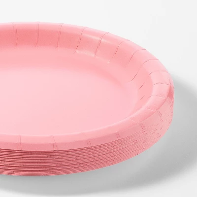 20ct 8.5" Disposable Dinner Plates Light Pink - Spritz™ 2 20ct 8.5" Disposable Dinner Plates Light Pink - Spritz™ - Image 2