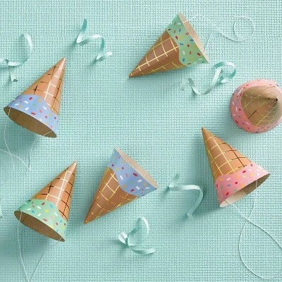 10ct 5" Ice Cream Party Hats - Spritz™ 1 10ct 5" Ice Cream Party Hats - Spritz™