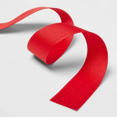 Fabric Ribbon Red 7/8" - 9ft- Spritz™ 2 Fabric Ribbon Red 7/8" - 9ft- Spritz™ - Image 2
