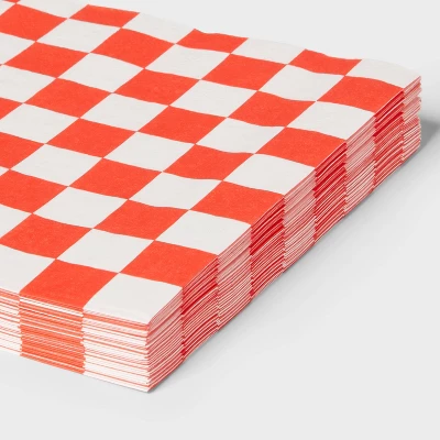 Red Checkered Lunch Napkin 30ct - Spritz™ 2 Red Checkered Lunch Napkin 30ct - Spritz™ - Image 2