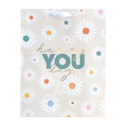 Large Cub Adult Birthday Bag - Spritz™: Multicolored Floral Botanical Gift Bag, 12.75" X 10" X 5"
