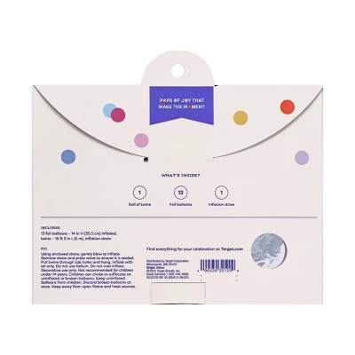 "Happy Birthday" Foil Balloon Banner Silver - Spritz™" 2 "Happy Birthday" Foil Balloon Banner Silver - Spritz™" - Image 2