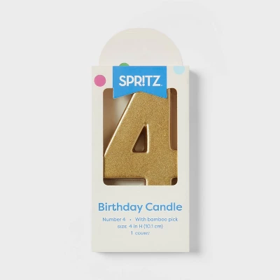 Number 4 Gold Candle - Spritz™ 2 Number 4 Gold Candle - Spritz™ - Image 2