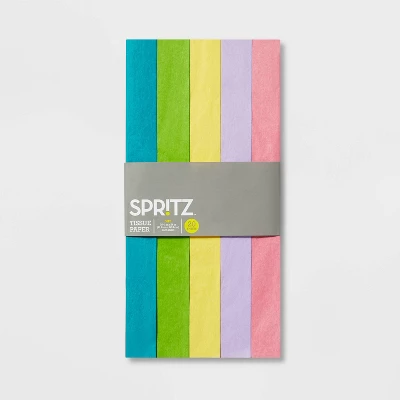 Bright Colors Banded Tissue - Spritz™: Multicolor Gift Packaging For Birthday & Easter, 20 Sheets, 16.5" X 24" 2 Bright Colors Banded Tissue - Spritz™: Multicolor Gift Packaging For Birthday & Easter, 20 Sheets, 16.5" X 24" - Image 2