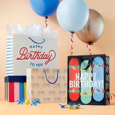 'Happy Birthday To You' Boys Small Gift Bag - Spritz™: Multicolored Typography, 10x12.75x5, Paper 1 'Happy Birthday To You' Boys Small Gift Bag - Spritz™: Multicolored Typography, 10x12.75x5, Paper