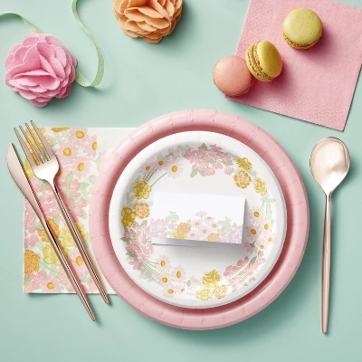 20ct 8.5" Disposable Dinner Plates Light Pink - Spritz™ 1 20ct 8.5" Disposable Dinner Plates Light Pink - Spritz™