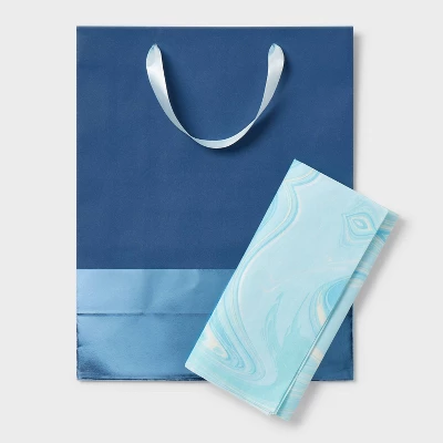 Navy And Blue Large Gift Bag With Tissue - Spritz™ 2 Navy And Blue Large Gift Bag With Tissue - Spritz™ - Image 2
