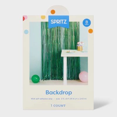 Fringe Party Backdrop Green - Spritz™ 2 Fringe Party Backdrop Green - Spritz™ - Image 2