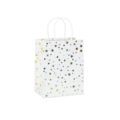 4pk Cub Gift Bags Foil Star Gold - Spritz™: Small Paper Gift Bags For All Occasions,