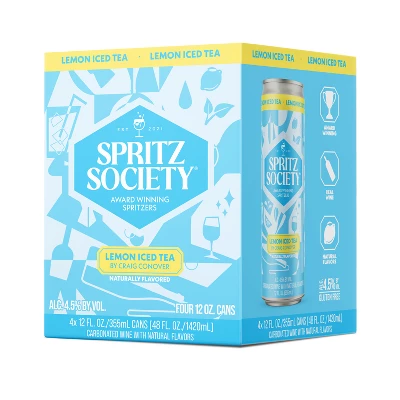 Spritz Society Lemon Iced Tea - 4pk/355ml Cans 5 Spritz Society Lemon Iced Tea - 4pk/355ml Cans - Image 5
