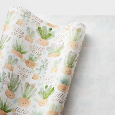 Little One Plants Baby Wrapping Paper - Spritz™: Floral Botanical Gift Wrap For Baby Shower, Multicolor Earth Tones 2 Little One Plants Baby Wrapping Paper - Spritz™: Floral Botanical Gift Wrap For Baby Shower, Multicolor Earth Tones - Image 2