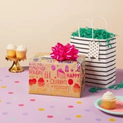 Glossy Gift Bow Pink - Spritz™: Large Decorative Bow For Gift Wrapping, Birthday & All Occasions, 6" Solid Plastic