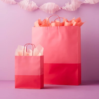 Small Gift Bag Pink Two Color Block - Spritz™ 1 Small Gift Bag Pink Two Color Block - Spritz™