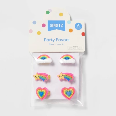 6ct Plastic Character Rings - Spritz™: Multicolor Party Favors For Kids, Princess Theme, Ages 3+ 2 6ct Plastic Character Rings - Spritz™: Multicolor Party Favors For Kids, Princess Theme, Ages 3+ - Image 2
