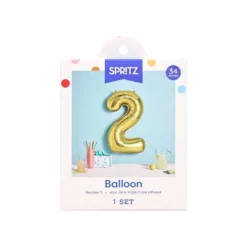 34" Number 2 Foil Balloon - Spritzā¢: Gold Birthday Decoration, Solid Pattern, All Ages