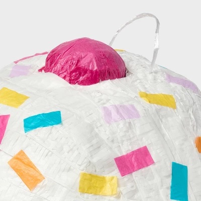 Cupcake Pinata - Spritz™: Pink Party Decoration For Kids Birthday, 14" Paper Piñata, No Assembly Required 2 Cupcake Pinata - Spritz™: Pink Party Decoration For Kids Birthday, 14" Paper Piñata, No Assembly Required - Image 2