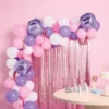 48ct Balloon Arch Garland Décor Kit With Backdrop Pink/Purple - Spritz™