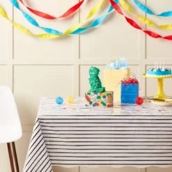 Black And White Stripe Table Cover - Spritz™