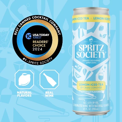 Spritz Society Lemon Iced Tea - 4pk/355ml Cans 3 Spritz Society Lemon Iced Tea - 4pk/355ml Cans - Image 3