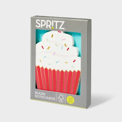 10ct Red Cupcake Cards - Spritz™: Birthday Greeting Card Set, Multicolored Food Pattern, Paper, 10 Pieces 2 10ct Red Cupcake Cards - Spritz™: Birthday Greeting Card Set, Multicolored Food Pattern, Paper, 10 Pieces - Image 2