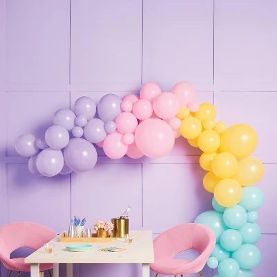 70ct Large Balloon Arch Garland Pastels - Spritz™ 1 70ct Large Balloon Arch Garland Pastels - Spritz™