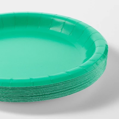 20ct 8.5" Disposable Dinner Plates Green - Spritz™ 2 20ct 8.5" Disposable Dinner Plates Green - Spritz™ - Image 2