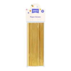 20ct Paper Straws Gold - Spritzā¢