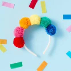 1ct Rainbow Pom-Pom Headband - Spritz™
