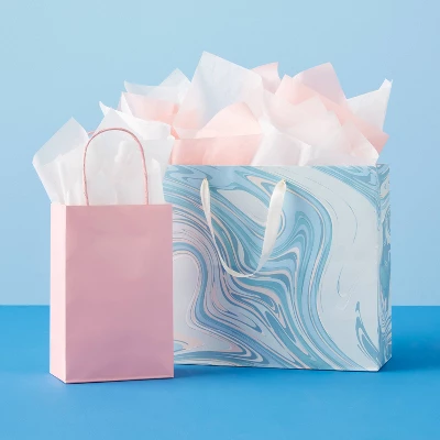 Marble Pattern Light Blue Large Gift Bag - Spritz™ 1 Marble Pattern Light Blue Large Gift Bag - Spritz™