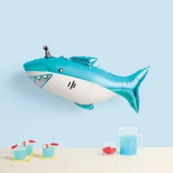 Shark Print Foil Balloon Teal - Spritzā¢