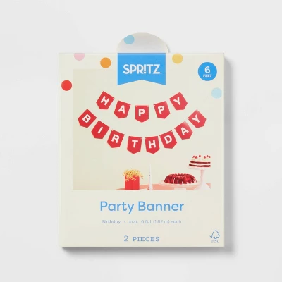 Red "Happy Birthday" Banner - Spritz™ 3 Red "Happy Birthday" Banner - Spritz™ - Image 3