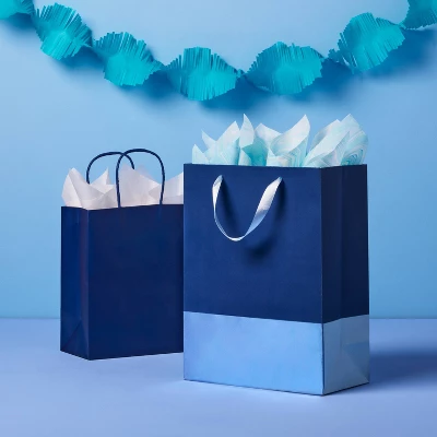 Navy And Blue Large Gift Bag With Tissue - Spritz™ 1 Navy And Blue Large Gift Bag With Tissue - Spritz™