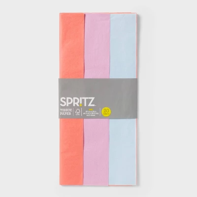 20ct Banded Tissue Coral Lavender Light Blue - Spritz™ 2 20ct Banded Tissue Coral Lavender Light Blue - Spritz™ - Image 2