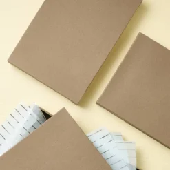 3ct Kraft Shirt Gift Box Brown - Spritz™: Solid Paper Wrapping Boxes For Clothes, All Occasions, 14.75"x9.5"x2"