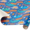Dinosaur Kids' Wrapping Paper - Spritz™: Multicolor Monster Theme, Birthday & All Occasions, 90.4" X 30" Gift Wrap