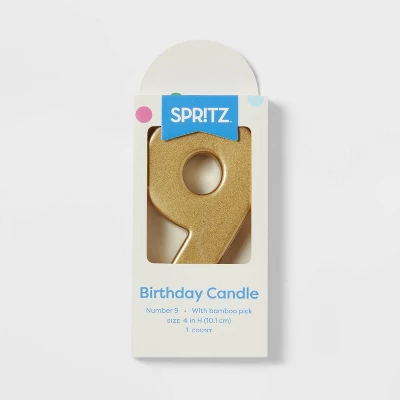 Number 9 Gold Candle - Spritz™ 2 Number 9 Gold Candle - Spritz™ - Image 2
