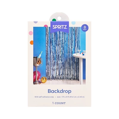 Fringe Backdrop Silver - Spritz™ 1 Fringe Backdrop Silver - Spritz™