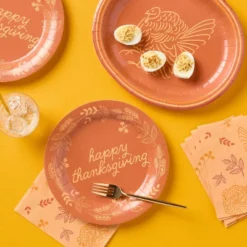 20ct Thanksgiving Orange Harvest Guest Paper Towel Napkin - Spritzā¢