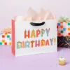 Medium Candles Print Gift Bag - Spritz™: Multicolor Typography For All Occasions, 10" X 12.75" X 5"