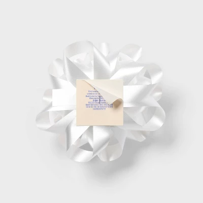 6" Large White Gift Bow - Spritz™: Giant Present Bow For Gift Wrapping, Baby Shower, Easter, All Occasions 2 6" Large White Gift Bow - Spritz™: Giant Present Bow For Gift Wrapping, Baby Shower, Easter, All Occasions - Image 2