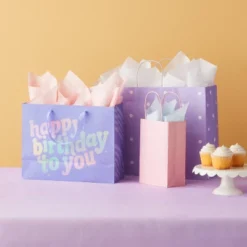 20ct Banded Tissue Pink/White/Light Blue - Spritz™