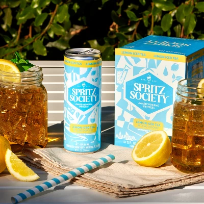 Spritz Society Lemon Iced Tea - 4pk/355ml Cans 2 Spritz Society Lemon Iced Tea - 4pk/355ml Cans - Image 2